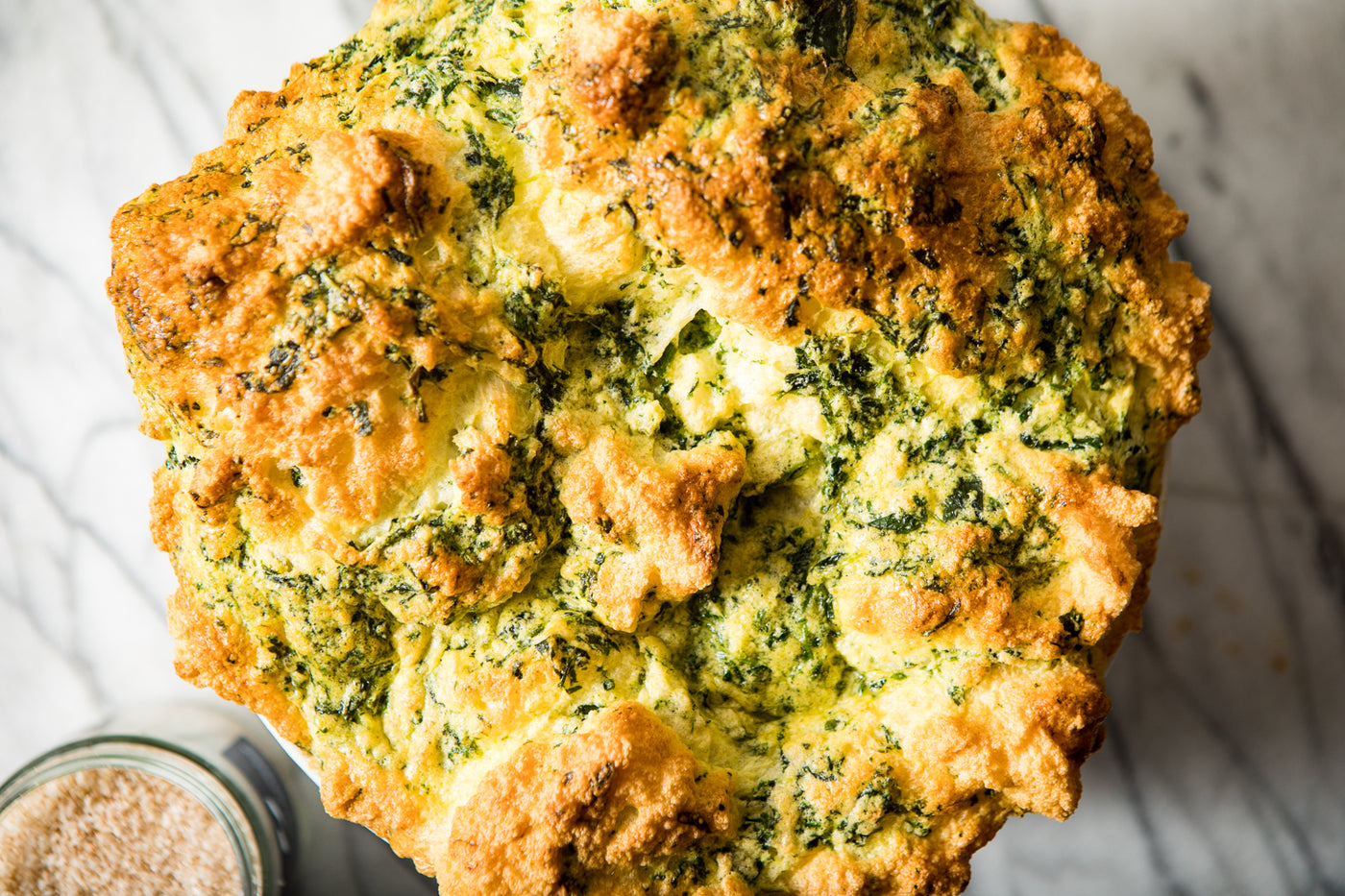 Spinach Soufflé with Infused Habanero Salt