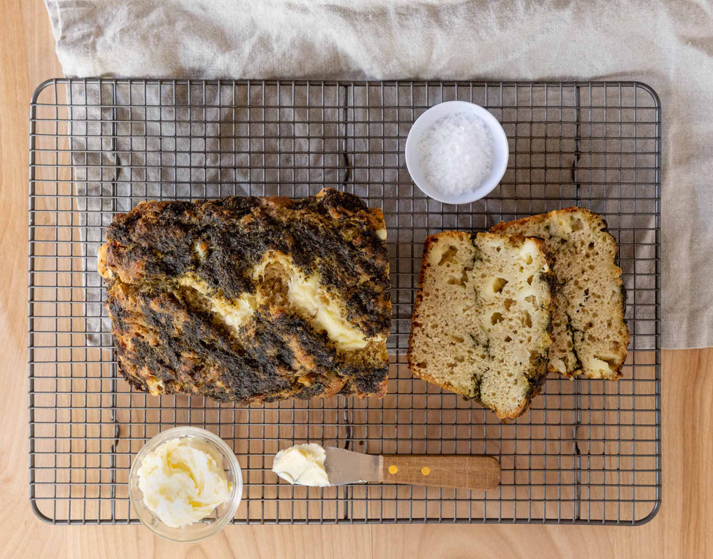 Cheesy Pesto Beer Bread