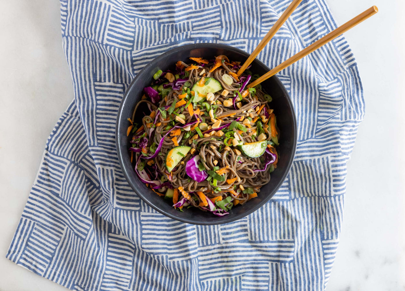 Cold Soba Noodle Salad with Black Garlic Salt