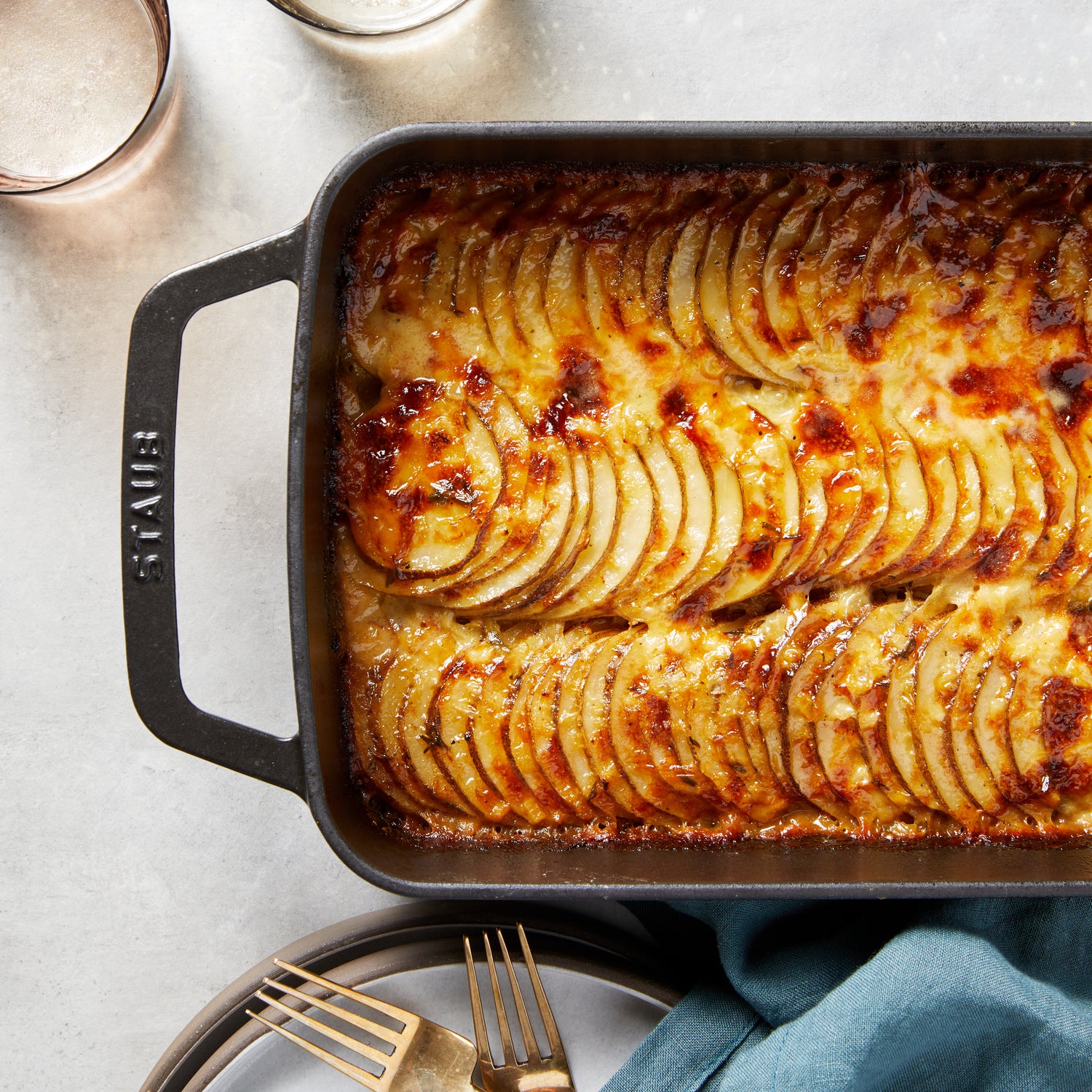 Black Garlic Potatoes au Gratin