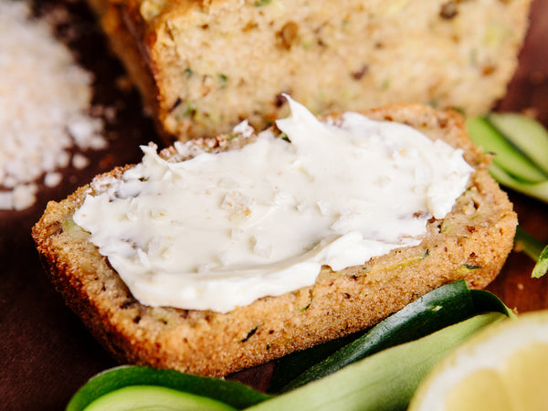 Zucchini Bread with Infused Lemon Zest Salt