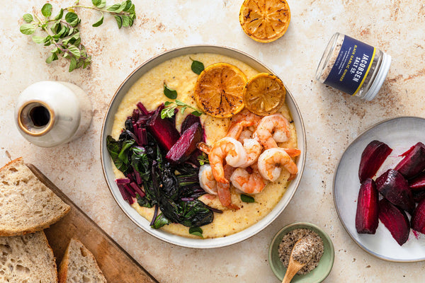 Shrimp & Polenta with Roasted Beets