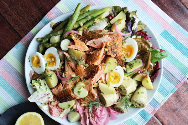 PNW-oise Salad with Infused Lemon Zest Salt