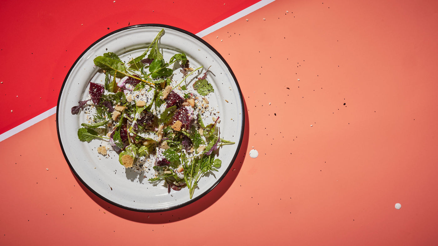 Loveski Deli’s Beet Salad with Horseradish Dill Yogurt & Everything Bagel Seasoning