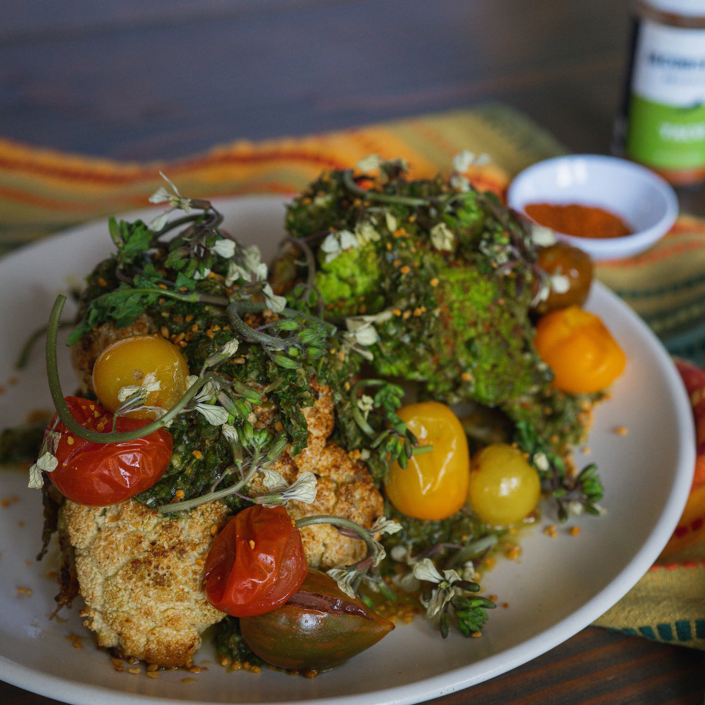 Cauliflower and Romanesco Steaks with Chimichurri