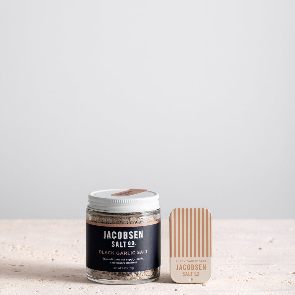 Infused Black Garlic Salt + Slide Tin