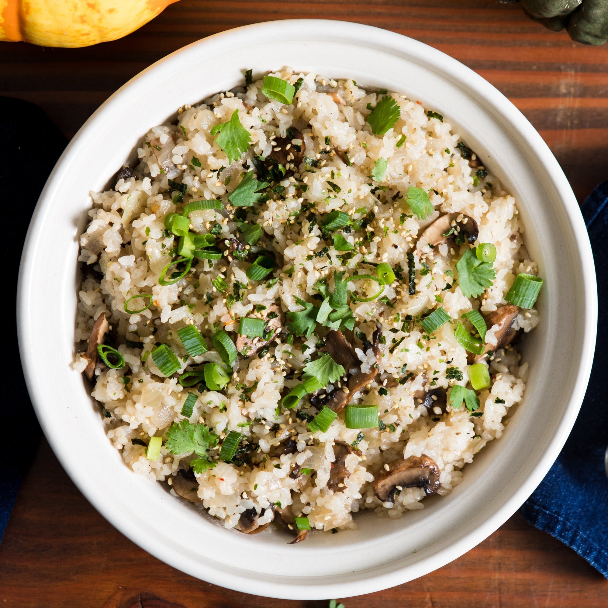 Gluten-Free Mushroom Rice Stuffing with Ramen Seasoning
