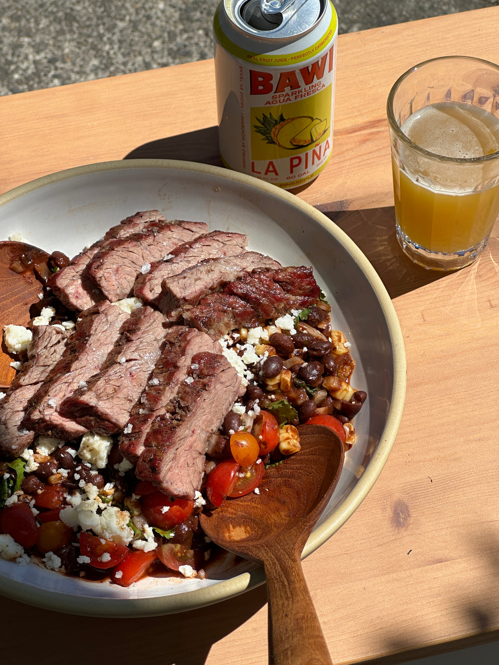 Enchilada Black Bean Salad with Grilled Steak