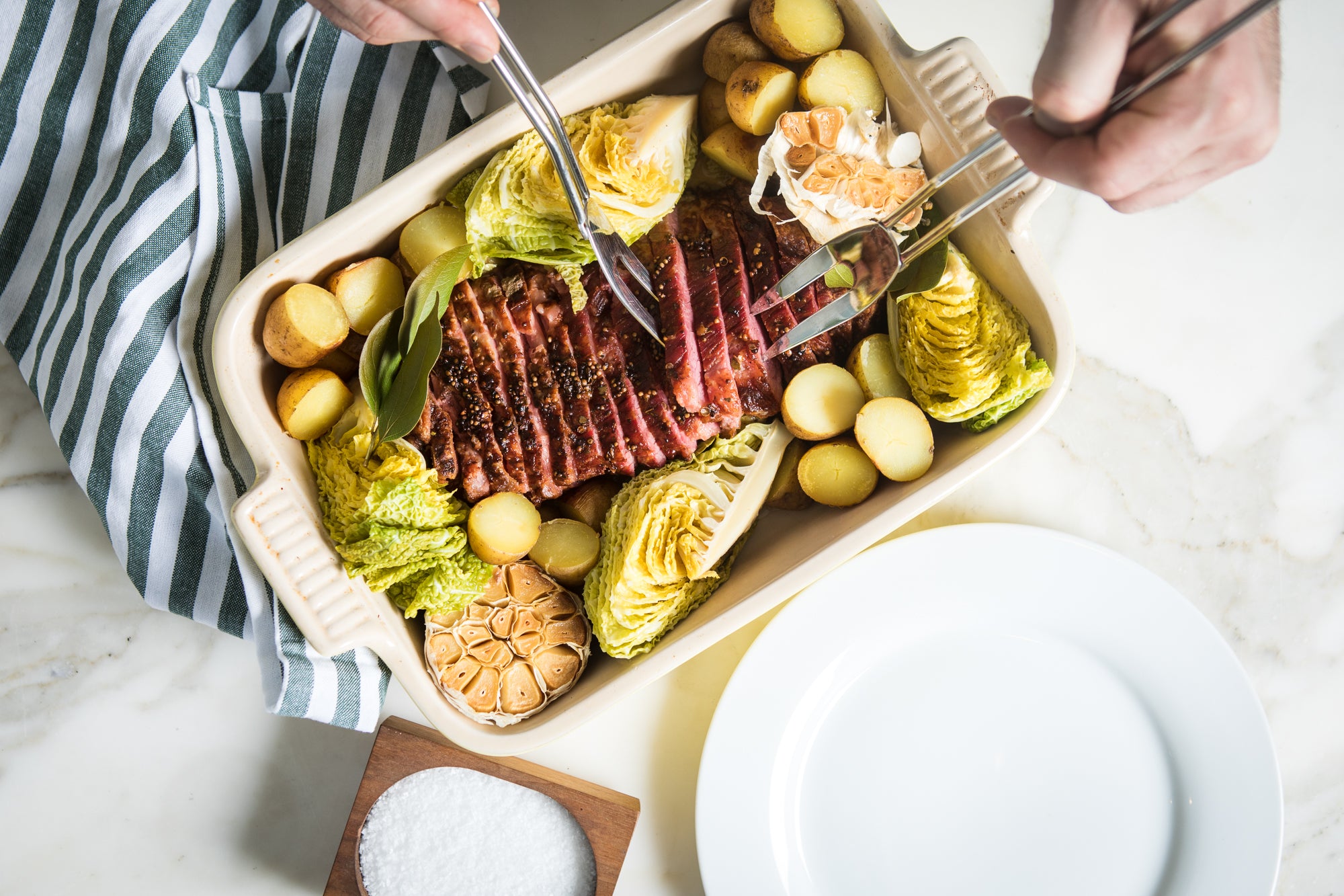 Corned Beef with Cabbage and Butterball Potatoes