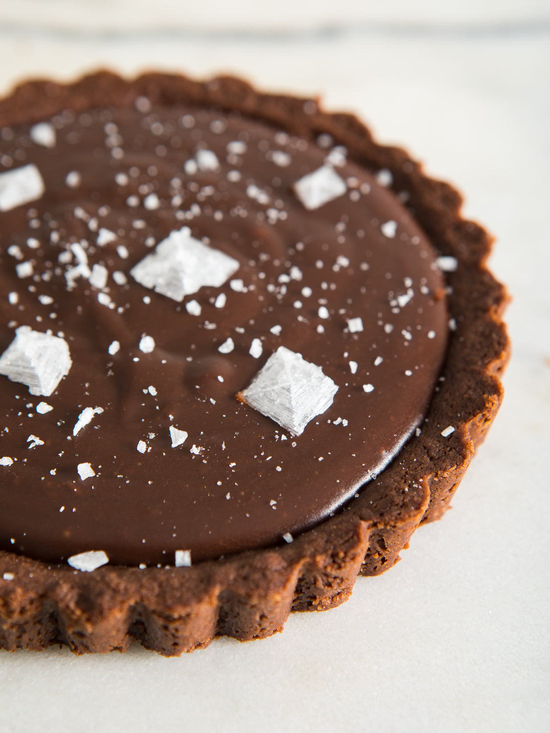 Chocolate Peanut Butter Tart with Pure Flake Sea Salt