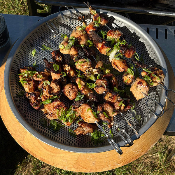 Chicken and Mushroom Skewers with Sansho Salt