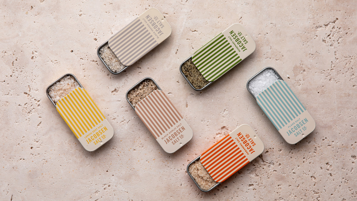INFUSED SLIDE TIN COLLECTION
We&amp;#39;ve bundled our infused salt slide tins so you can collect them all, packed with five beloved infusions plus our Pure Flake Salt. The pocket salt that’s perfect for picnics, dining out, camping, or lunch on the go.
$38