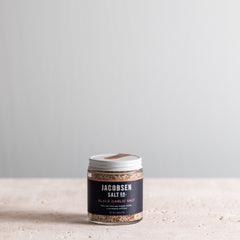 2.5 oz jar of Jacobsen Black Garlic Salt