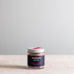 A 2.5 oz jar of Jacobsen Infused Pinot Noir Salt.