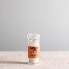 3 oz glass grinder of Jacobsen Pure Italian Coarse Sea Salt