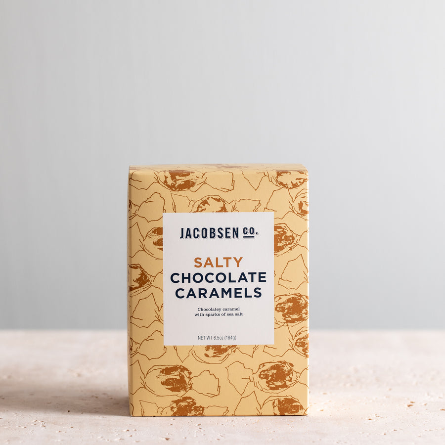 6.5 ounce box of Jacobsen Salty Chocolate Caramels