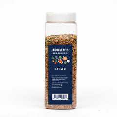 21 oz container of Jacobsen Co. Steak Seasoning.