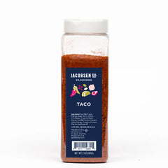 21 oz container of Jacobsen Co. Taco Seasoning.