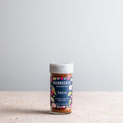 2.3 oz jar of Jacobsen Co. Taco Seasoning