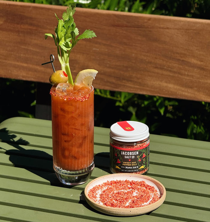 Bloody Mary with Mama Lil's Sweet Hot Pepper Salt