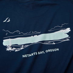 Jacobsen Salt Co. Netarts Bay T-Shirt Detail of the logo