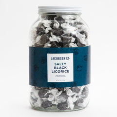 Salty Black Licorice in 4lb Clear Container